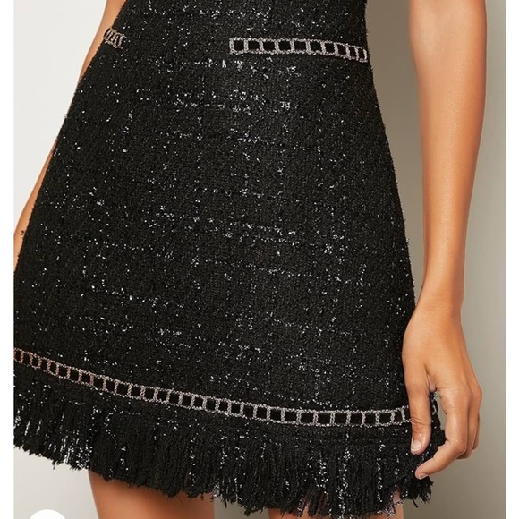 Raw Hem Tweed Dress - Picture 3 of 9